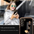 thumbnail image 2 of Compatible with Samsung Galaxy S22 Case Silicone Shockproof with Love Heart Wrist Strap Chain for Women, Samsung S22 Phone Case Ultra Thin and Soft Cases (Black), 2 of 13