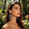 thumbnail image 5 of Boho Dreamcatcher Dangle Earrings, Vintage Western Indian Style Design, Exquisite Tassel Jewelry For Women Daily Outfit Matching Party Dress Up And Fashion Decoration., 5 of 6