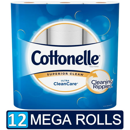 Cottonelle Ultra CleanCare Toilet Paper, 12 Mega Rolls (=48 Regular