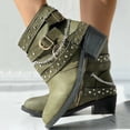 thumbnail image 3 of Joykidd Motorcycle Ankle Boots For Women Chunky Block Heel Short Booties Buckle Studded Gothic Moto Riding Boots with Side Zip for Casual Outings Daily Work, 3 of 6
