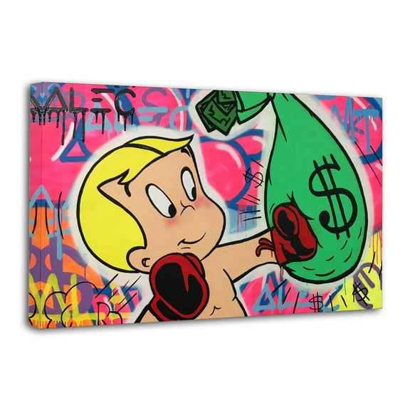 Alec Monopolys Richie Rich Boxing Posters Art Print Wall Photo Paint Poster Hanging Picture Family Bedroom Decor Gift 12x18inch(30x45cm)