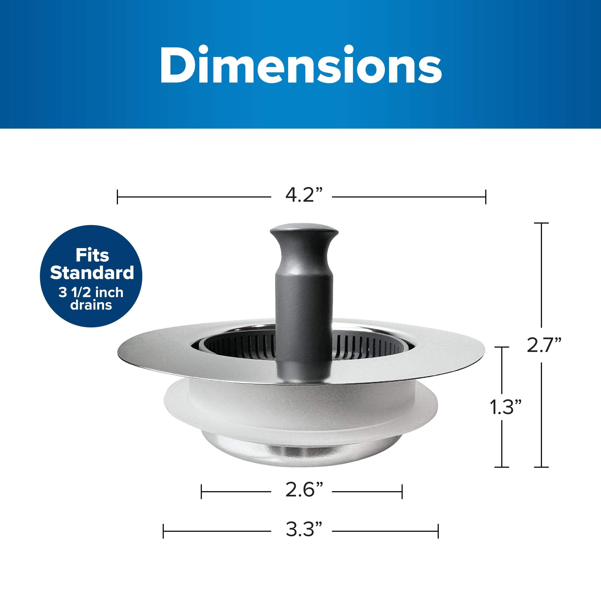 Drain Hero™ 3-in-1 Kitchen Sink Strainer, Stopper  Basket – Stainless Steel, Anti-Clog, Dishwasher Safe