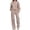 Khaki, variant on Unir Women Solid Loungewear 2 Piece Set, Crew Neck Loose Sweatshirt & Elastic Drawstring Wide Leg Pants Relaxed Home Wear True To Size