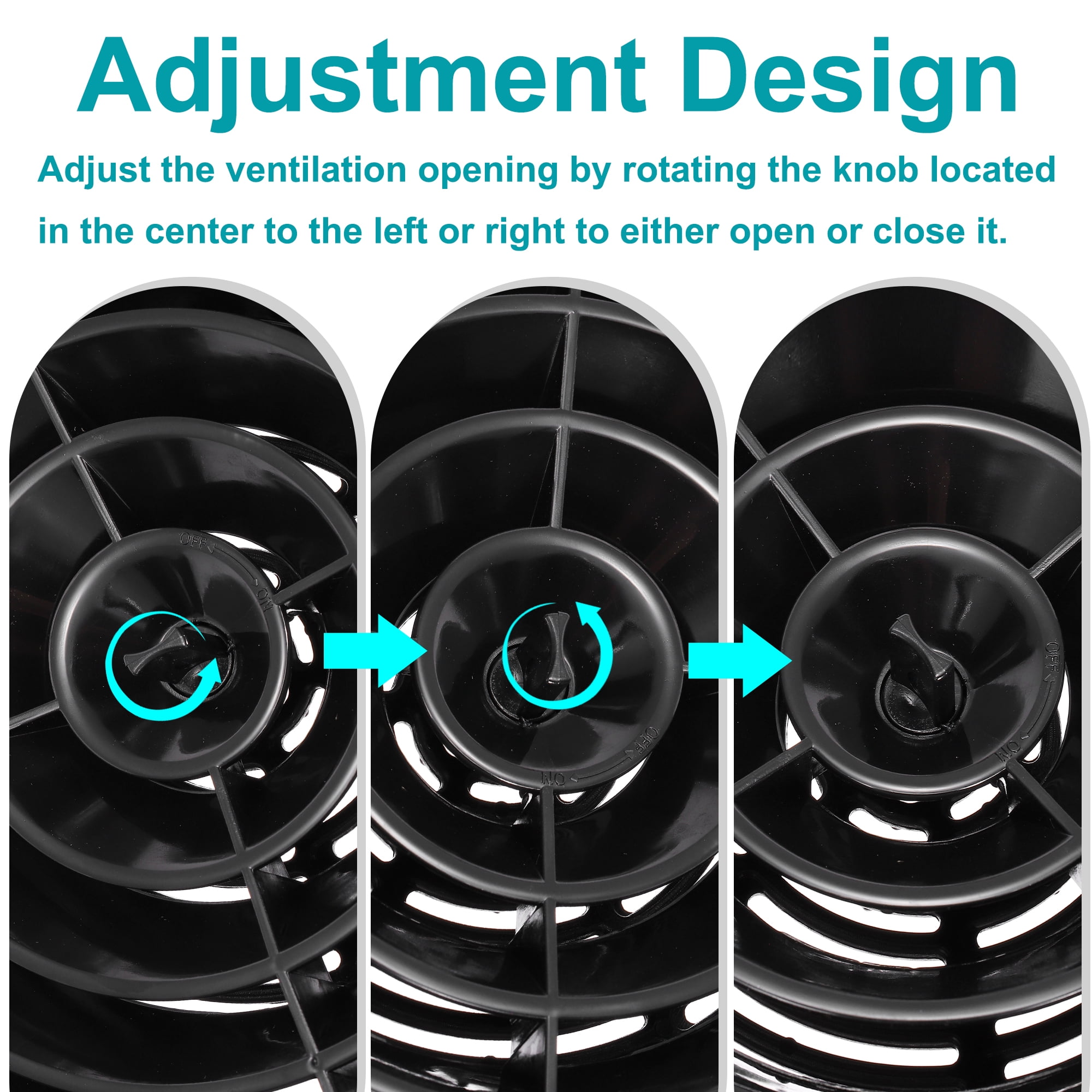 Uxcell Round Air Vent Cover, Soffit Vent ABS Adjustable Ceiling Vent Covers Air Vent Louver for Bathroom Kitchen 5 Inch