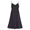 thumbnail image 1 of Vestidos de encaje de algodón blanco de verano vintage sin mangas con cordones bohemios casuales vestido de tirantes largos para mujeres vestidos de playa bohemios bata, 1 of 5