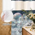 thumbnail image 2 of No Hook Shower Curtain with Built-in Rings - Funny Elephants Blow Bubbles Washable Waterproof Fabric Bathroom Curtains for Hotel,Rentals, 72 X 78 Inch Long , Gray White, 2 of 9