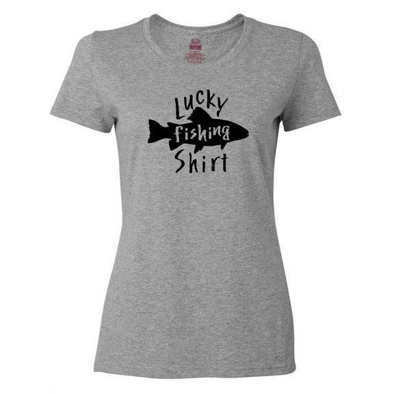 Inktastic Lucky Fishing Shirt- Fish Women's T-Shirt