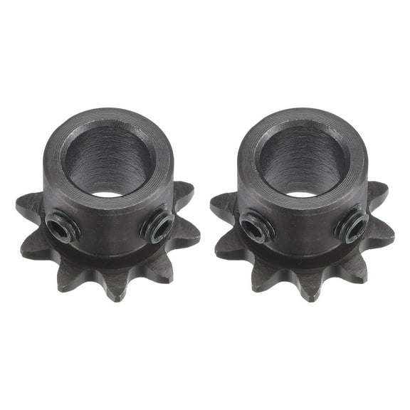 Uxcell #25 Chain Roller Sprocket, 10mm Bore 1/4" Pitch 10 Tooth Single Strand Chain Sprocket with Set Screws 2Pack