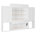 thumbnail image 5 of Queen Size Murphy Bed Wall Bed with Desk and Vanity, Multifunctional Queen Size Murphy Cabinet Storage Bed with Cabinets for Guest Room Office, White, 5 of 8