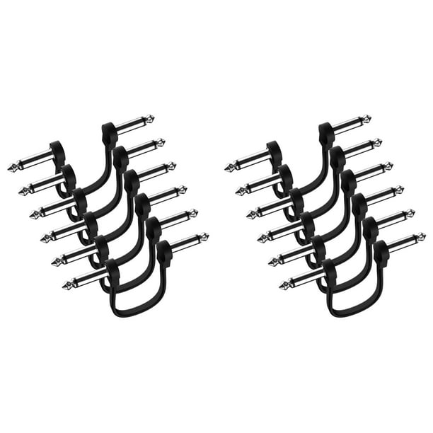 Paquete de 12 Cables de Conexión para Guitarra de 6 Pulgadas, Cable de Pedal de Guitarra para Instrumentos, Cable de Conexión Plano en Ángulo Recto