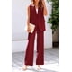 thumbnail image 5 of Conjunto PRETTYGARDEN Rojo Vino Chaleco sin Mangas Pantalones Palazzo Talle XL, 5 of 8