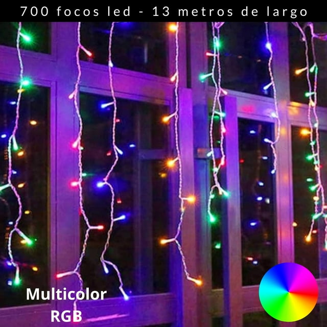Cascadas de luces LED Dosyu 13mts 700 luces navideñas Multicolor