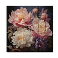 thumbnail image 3 of Designart "Peonies In Asian Painting II" Asian Print on Natural Pine Wood, 3 of 5