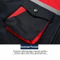 thumbnail image 3 of TOPTIE Reflective Working Vest with 4 Pockets Color Block Zipper Front High Visibility with Reflective Strips-Navy-M, 3 of 6
