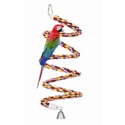 NVAAV Natural Colorful Bead Parrot Toy Rope Bungee Perch for Small Medium Parrot (43 inch Length)