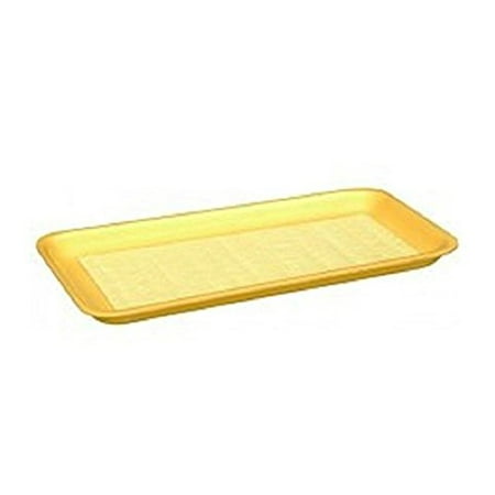 Yellow Foam Meat Tray - CKF 17SY, #17S Yellow Foam Meat Trays, Disposable Standard Supermarket Meat Poultry Frozen Food Trays, 100-Piece Bundle