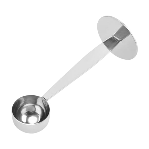 Cuchara medidora de cuchara de café con fondo prensado, cuchara de café expreso para prensa para granos de café, acero inoxidable 2 en 1 para Bar Café