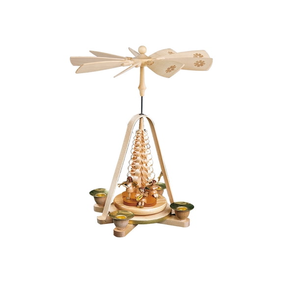 German christmas pyramid Angels, height 28 cm / 11 inch, natural, original Erzgebirge by Richard Glaesser Seiffen