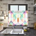 thumbnail image 4 of Yayeee Kitchen Curtains Light Filtering 27"x24" Rod Pocket Short Cafe Window Panel, Abstract Geometric, 4 of 7