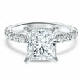 thumbnail image 3 of HeartsAndYou 2.2ct Engagement Ring for Women Princess Cut Moissanite Accent Solitaire 18k White Gold over Silver, 3 of 6