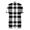 thumbnail image 6 of Airport Outfits for Women Plaid Printed Matching Sets Short Sleeve Open Front Top with Shorts Two Piece Casual Summer Set, 6 of 6