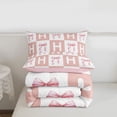 thumbnail image 5 of Erosebridal Cartoon Letter H Monogrammed Twin Comforter Sets,Pink Girly Bowknot Princess Bow Bedding Set For Kids,Reversible pink,2 Pieces, 5 of 7