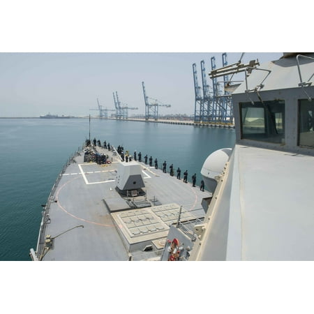 - LAMINATED POSTER 150630-N-VC236-025 PORT KHALIFA, Abu DhabiSailors man the rails as the guided-missile destroyer U Poster Print 24 x 36