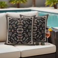 thumbnail image 4 of Green Boho Outdoor Waterproof Pillow Covers, Vintage Bohemia Botanical Butterflies Flowers Decorative Square Throw Pillowcase Sofa Cushion Sham for Patio/Couch/Chair, 20"x20" 2 Pack, 4 of 8