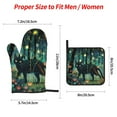 thumbnail image 2 of Pofeuu Mystical Black Cat Fireflies Print Oven Mitts and Pot Holders 4 pcs Set,High Heat Resistant 500 Degree Extra Thicken Long Kitchen Cotton Oven Glove for Cooking, 2 of 6