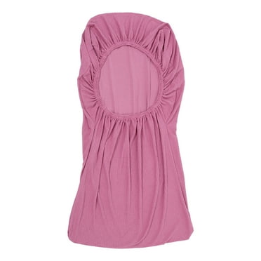Armless Office Chair Cover Universal Accessory Split Backrest Rotating Seats Slipcover Computer Pink Polyester