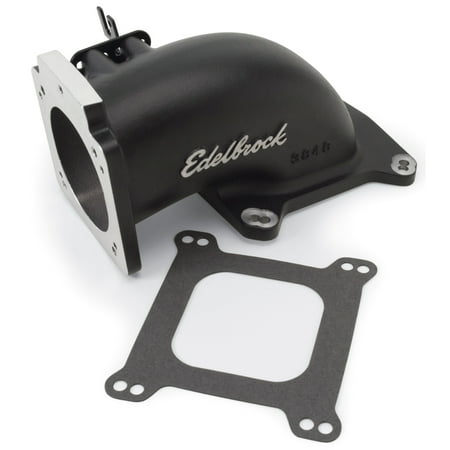 Edelbrock Low Profile Intake Elbow 90mm Throttle Body to Square-Bore Flange Black Finish