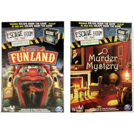 Escape Room The Game Welcome To Funland/Murder Mystery Expansion Pack Bundle