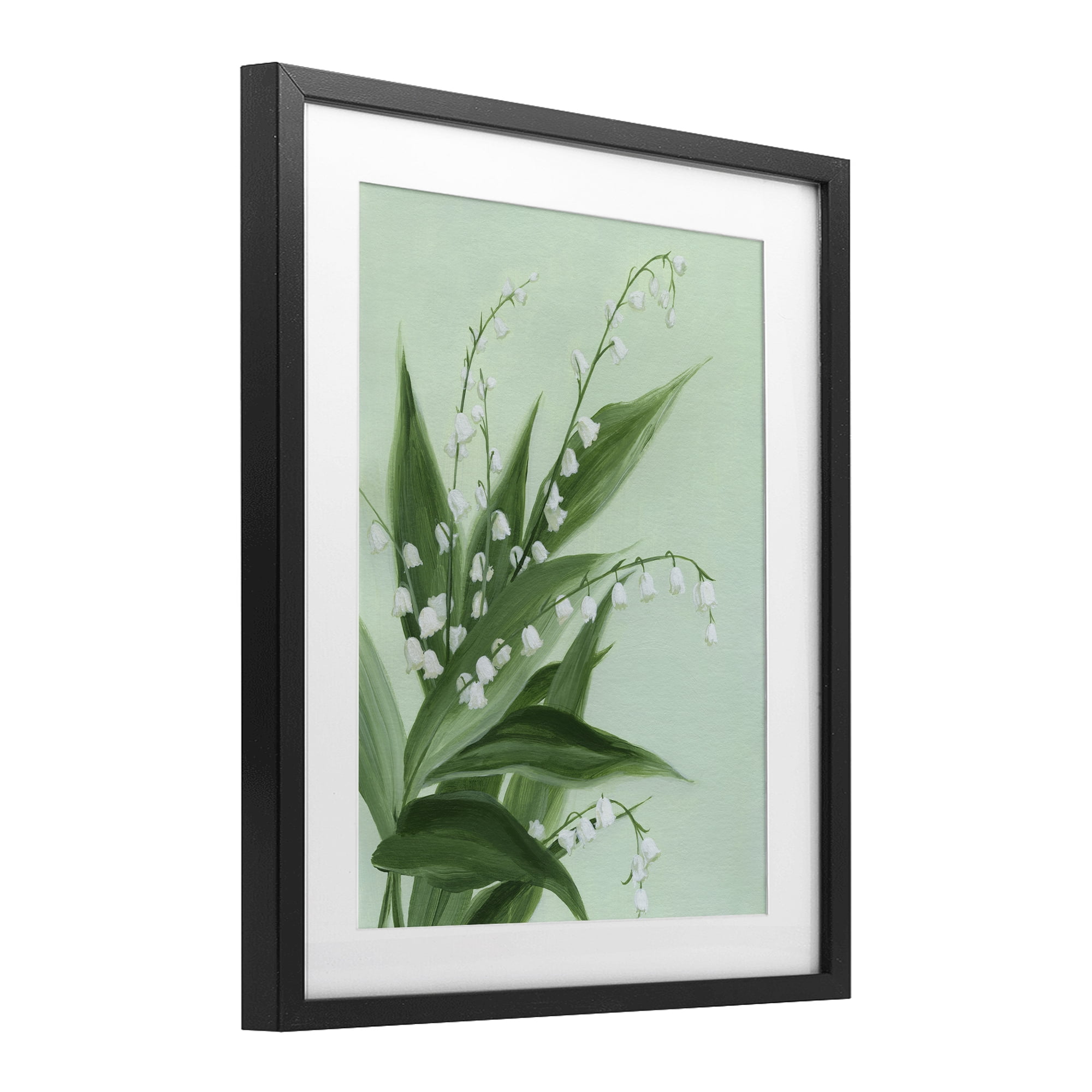 Stupell Industries Verdant Lily Of Valley Black Framed Print Under Glass, design by Grace Popp
