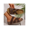 thumbnail image 6 of Women Solid Color Sandals Beach Slippers Braided Thick Bottom Casual, 6 of 6