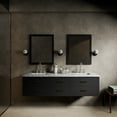 thumbnail image 2 of Castor 72 in W Black Double Bath Vanity and Carrara Marble Top, 2 of 11