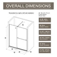 thumbnail image 3 of Demi Bonn 30"-60"W x 72"H Sliding Glass Shower Door, Dual Usage Walk-in Screen, 1/4 Inch Clear Panel with Black Stainless Steel Handle and Support Bar, Black, 3 of 8