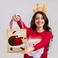 thumbnail image 1 of Bolsa Navideña de Yute con decoración Cosida Santa Claus, 1 of 4