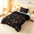 thumbnail image 2 of Homewish Watercolor Botanical Mushroom Twin Comforter Sets,Fungus Plant Bedding Set,Black,Black Reversible,2-Piece,1 Comforter and 1 Pillowcase, 2 of 7