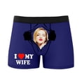 thumbnail image 5 of KHONTS Personalized Men's Funny Face Boxer Your Photo on Custom Underwear for Men I Love My Wife Dark Blue XXL, 5 of 6