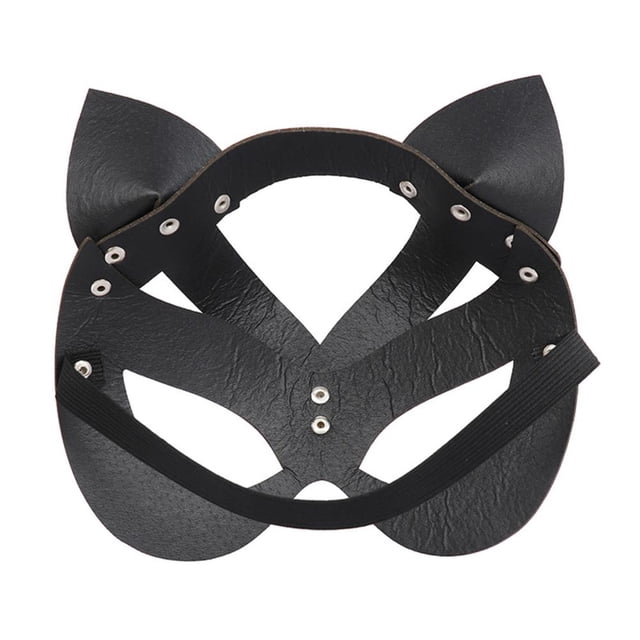Máscara de Gatúbela - Máscara de mascarada de juego de rol de gato de media cara de Halloween para mujer JShteea Libre de BPA