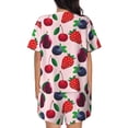 thumbnail image 4 of Womens Pajama Sets With Pocket, strawberry Blueberry design Lounge Sets Short Sleeve Sleepwear PJ Sets for Women, 4 of 6