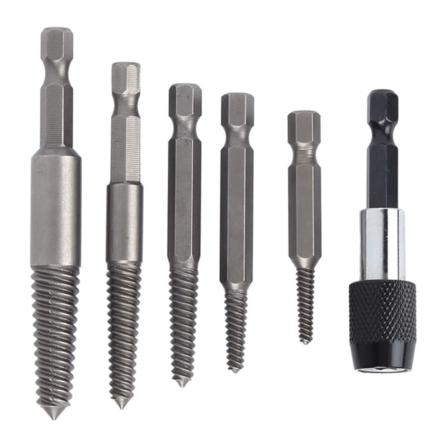 Extractor de tornillos sin cabeza, 6 piezas Extractor de tornillos sin cabeza Extractor de tornillos de vástago hexagonal Removedor de tornillos Creado magistralmente