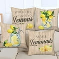 thumbnail image 4 of Summer Lemonade Pillow Covers 16x16 Set of 4 Lemon Pillows Decorative Throw Pillows When Life Gives You Lemons/Make Lemonade Cushion Case for Farmhouse Outdoor Sofa Chair Decor, 4 of 6