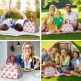 thumbnail image 6 of Insulated Lunch Bag Women, Reusable Red Lobster on Grey Stripes Tote Lunch Box, Leakproof Cooler Lunch Bags for Work Office Travel Picnic, 6 of 6
