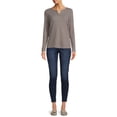 thumbnail image 2 of Nine.Eight Women's Waffle Knit Henley with Long Sleeves, 2 of 6