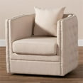 thumbnail image 6 of Bowery Hill Beige Fabric Upholstered Tufted Swivel Chair, 6 of 8