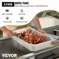 thumbnail image 2 of 6-Pack Steam Table Pan 20.9x12.8x3.9 Stainless Steel 13L Deep Food Container Oven Tray Anti-Jam, 2 of 6