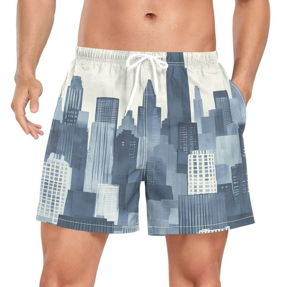 Men's Quick Dry Casual Beach Shorts City with Pockets, Lightweight Swim Trunks for Surfing Gym