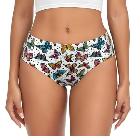 Womens Underwear - cute butterfly A No Show Seamless Underwear for Women  Soft Stretch Womens Panties  Hipster Ladies Panties Bikini Underwear Briefs