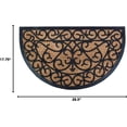 thumbnail image 2 of Esschert Design Half Round Rubber Coir Doormat Black 29.5 x 17.75 Inch, 2 of 2